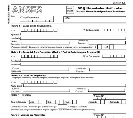 Cómo llenar el formulario 2.55 de ANSES prenatal