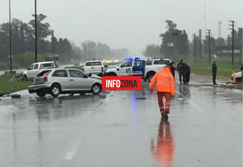 Ruta 2: Un muerto y 3 heridos tras fuerte choque entre auto y camioneta