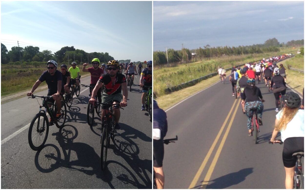 Gran cantidad de participantes en la peregrinación ciclística chascomús-luján