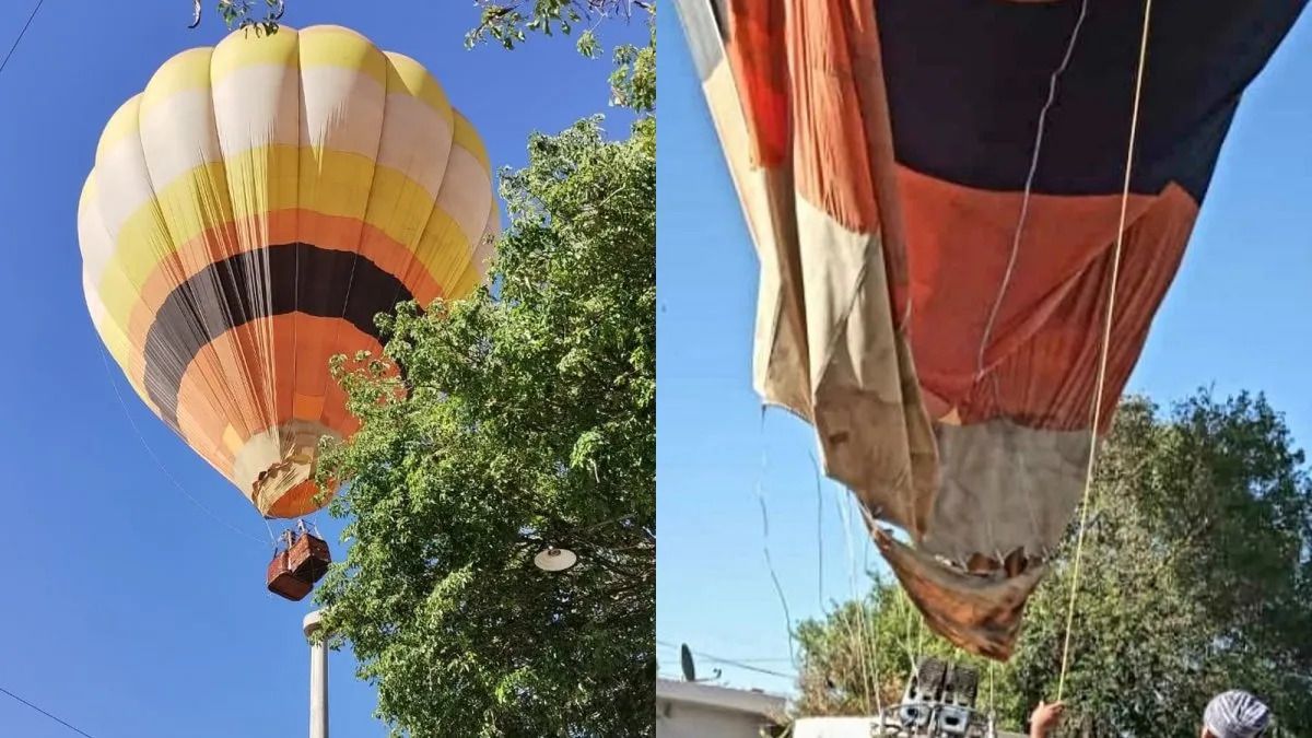 Globo aerostático cayó en patio de casa argentina