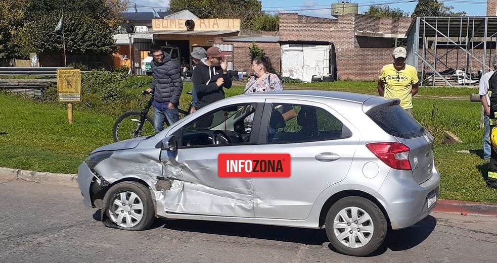 Lezama. Fuerte choque entre dos autos en las rutas 2 y 57