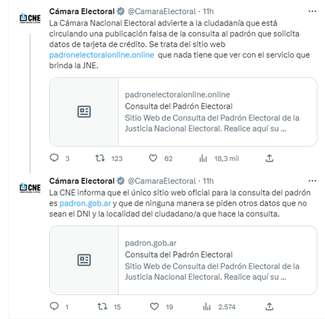 Nueva estafa: alertan por un padrón electoral falso que pide datos de tarjetas de crédito