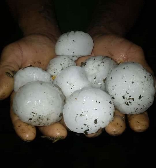 Impresionante: pergamino sufrió la caída de granizo del tamaño de pelotas de tenis