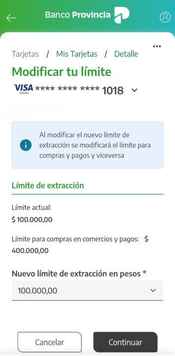 Limite extraccion banco provincia