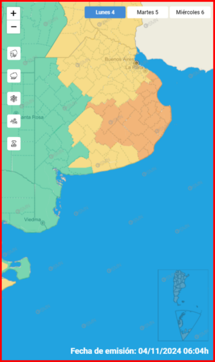 mapa alertas lunes